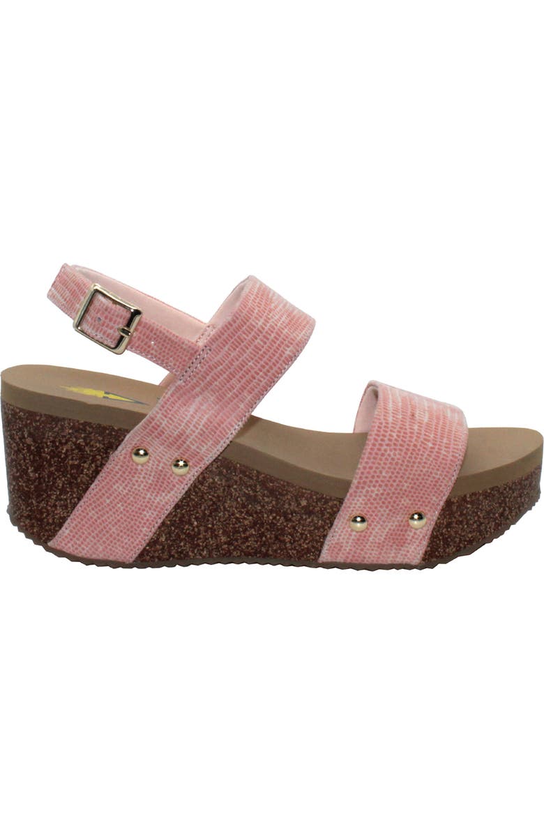Volatile Summer Love Platform Wedge Sandal, Alternate, color, Blush Snake Embossed