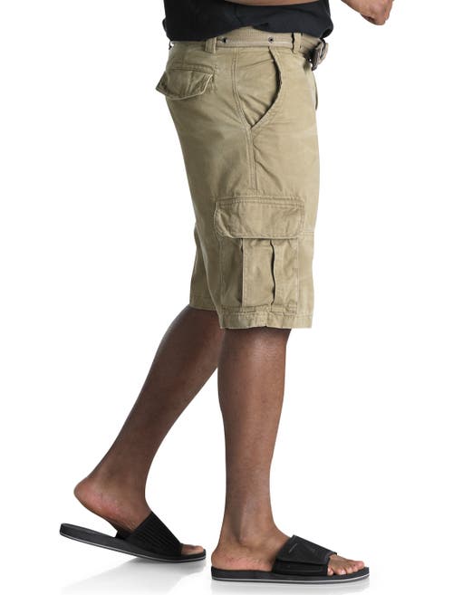 Society Of One By Dxl Distressed Cargo Shorts In Neutral