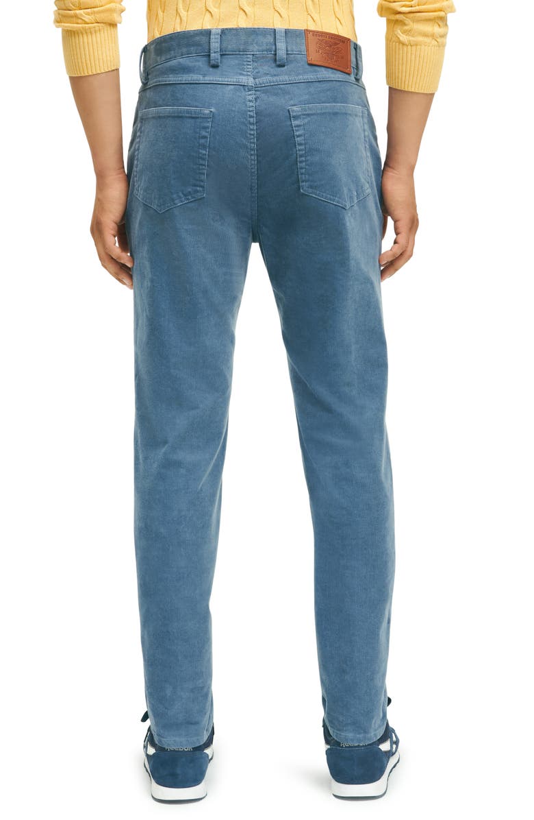 Brooks Brothers Stretch Cotton Corduroy Five Pocket Pants, Alternate, color, China Blue