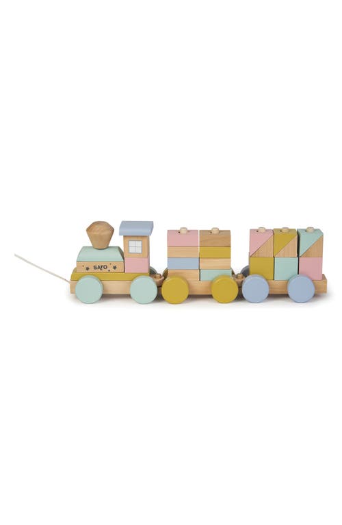 KALENCOM Pull Along Wooden Stacking Train in Multi 