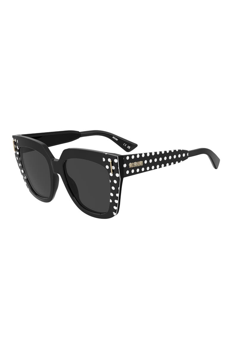 55mm Square Sunglasses, Alternate, color, PATTERN BLACK/ GREY