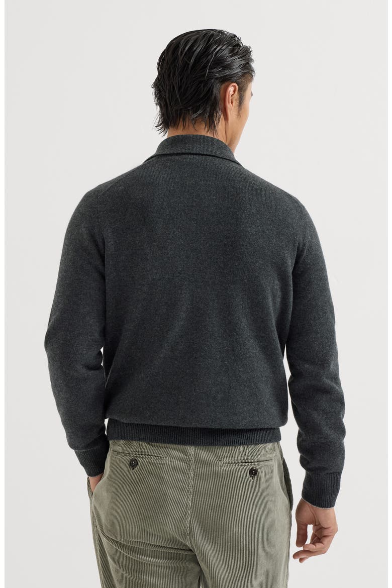 Cashmere shirt-style cardigan with chest pockets, Alternate, color, Stone Grey