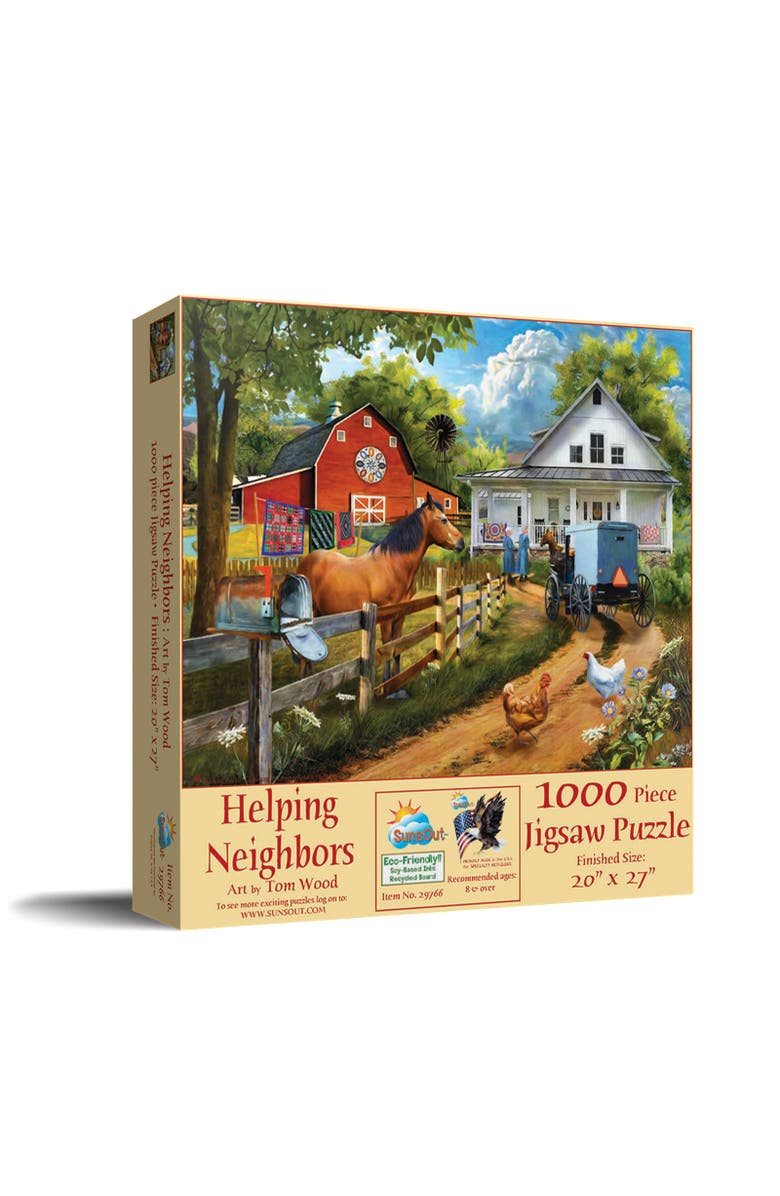 Sunsout Helping Neighbors 1000 piece Jigsaw Puzzle for Adults, Main, color, Multicolor