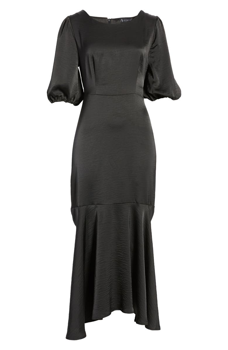 Bobeau Dara Puff Sleeve Ruffle Hem Midi Dress, Alternate, color, 