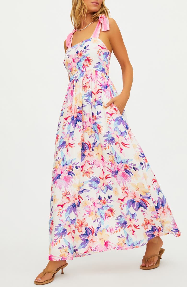 Beach Riot Charlotte Floral Fit & Flare Dress, Alternate, color, Hibiscus Garden