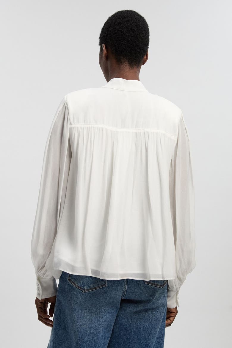 Tie-Neck Pussybow Blouse, Alternate, color, Ivory