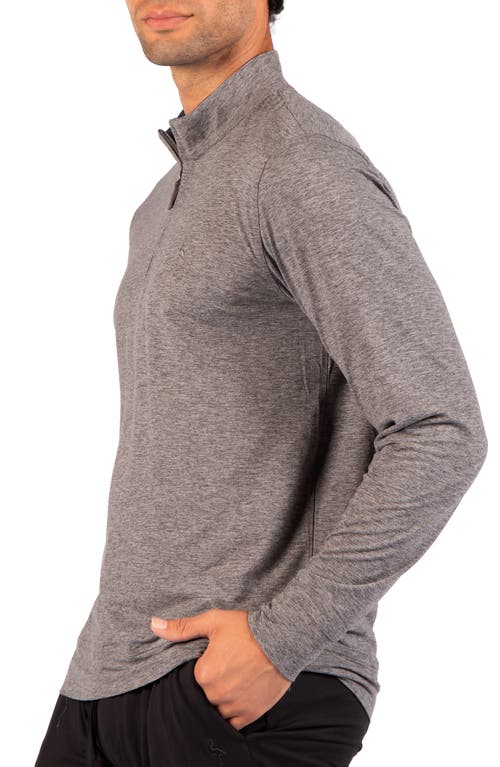 Tailorbyrd Brushed Melange Quarter Zip Pullover In Dark Grey