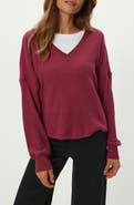 Michael Stars Salma Waffle Stitch V-Neck Knit Top