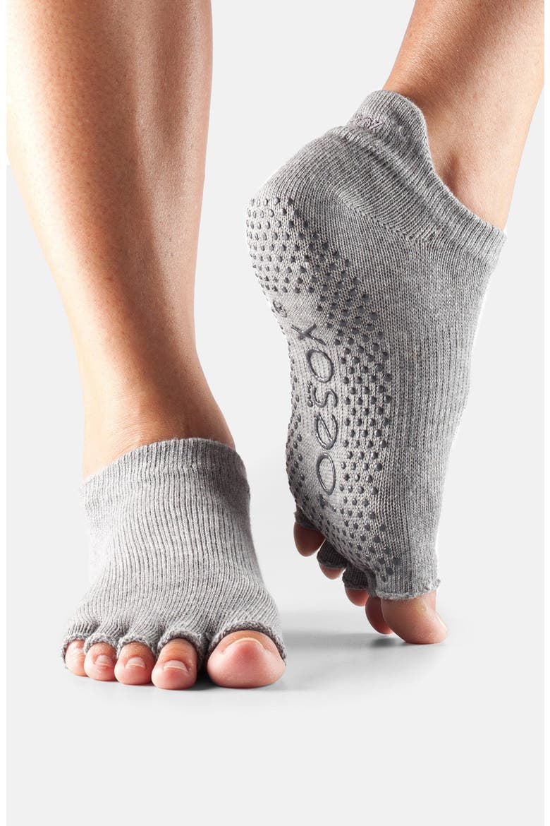 Low Rise Half-Toe Gripper Socks, Main, color, ZDNUHEATHER GREY