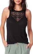 PAIGE Elowen Crochet Lace Inset Tank