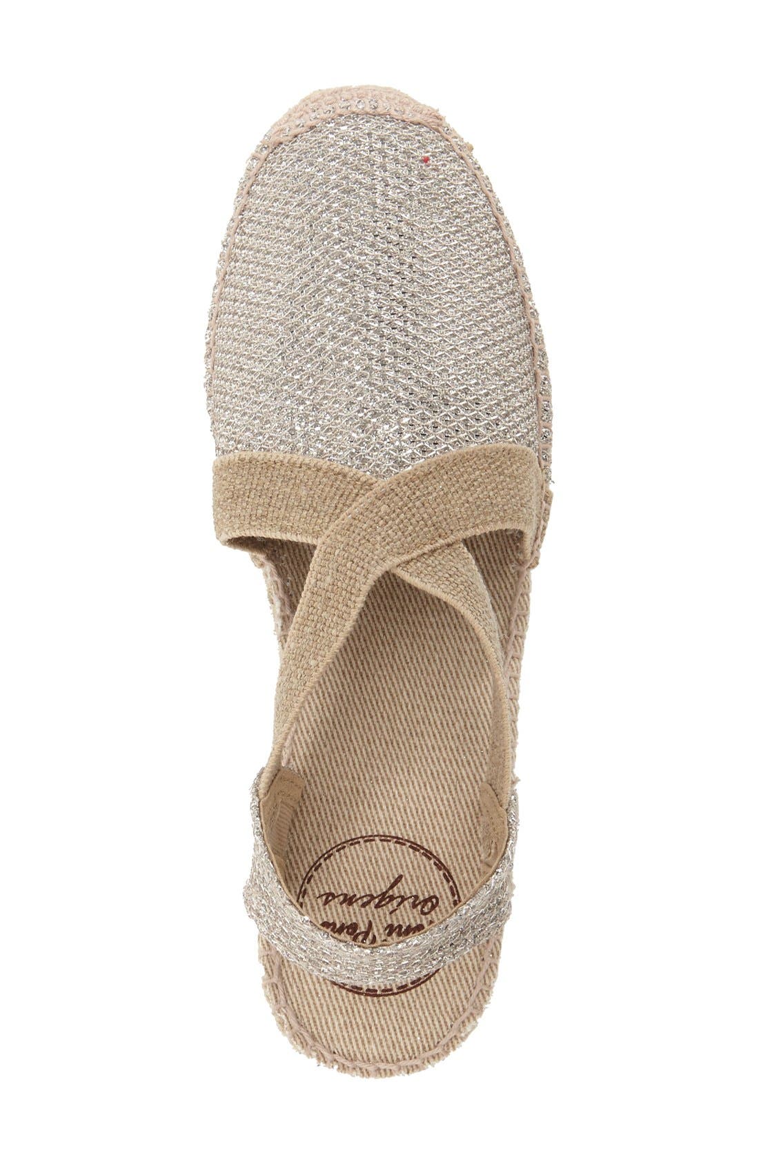 'Triton' Espadrille Wedge, Alternate, color, GOLD FABRIC