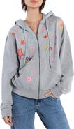 Billy T Sketchbook Embroidered Zip-Up Graphic Hoodie