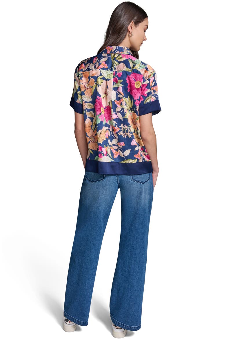 Floral Short Sleeve Button-Up Shirt, Alternate, color, CURRANT/ LIGHT BLUSH MULTI