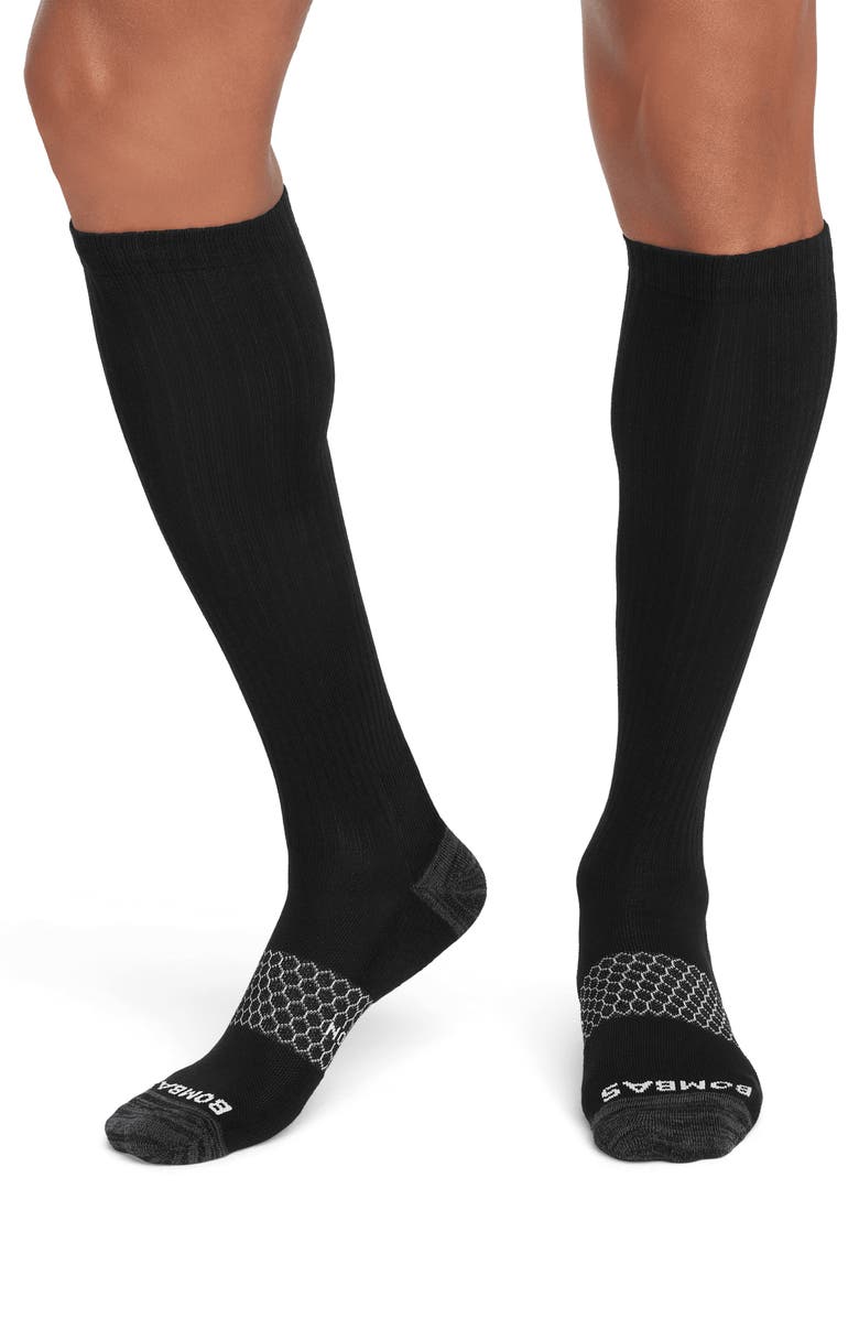 Bombas Knee High Crew Socks, Alternate, color, Black