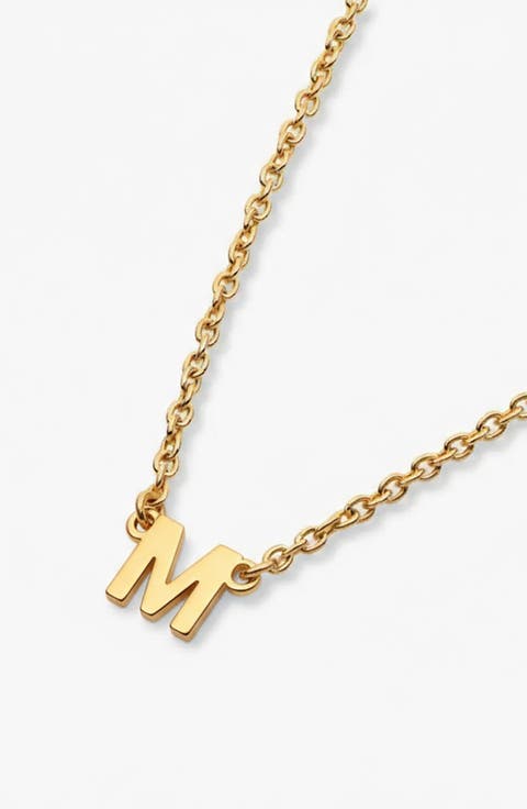 Inez Initial Necklace -  18K Gold Plated Silver