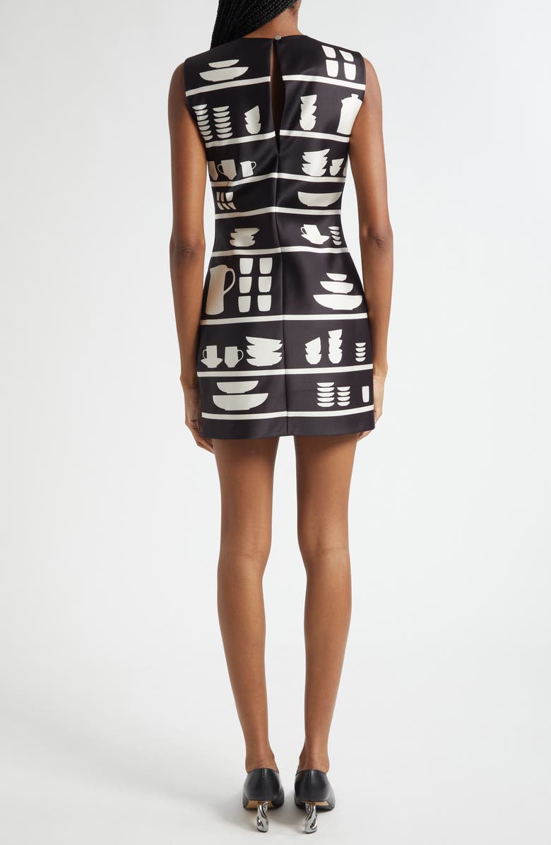 JW Anderson Crockery Print Shift Minidress, Alternate, color, 901 Black/ White
