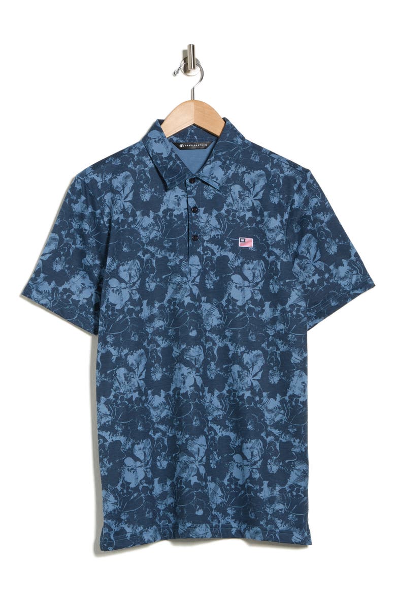 Poolside Paradise Knit Polo, Main, color, TOTAL ECLIPSE