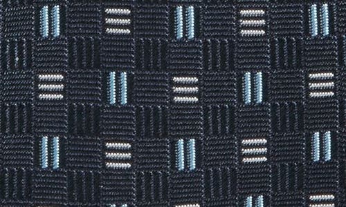 Hugo Boss Boss Geo Jacquard Silk Tie In Blue
