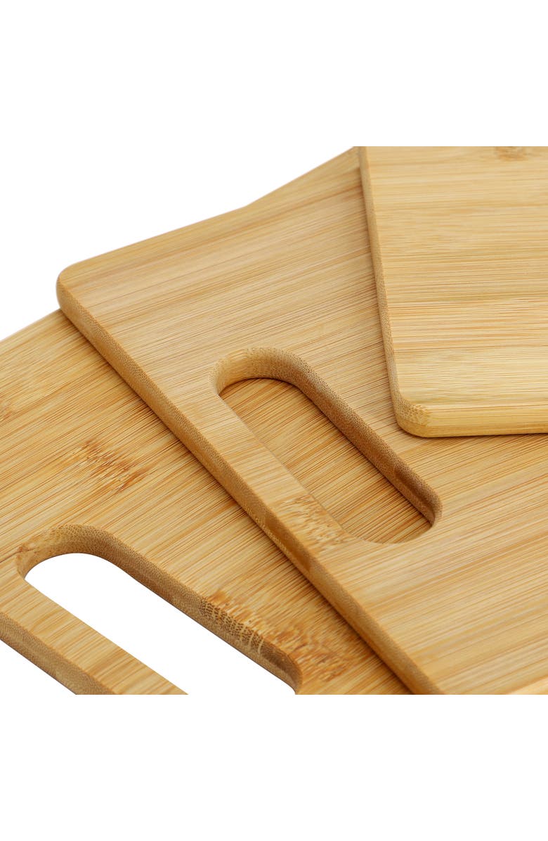 Megachef 3 Piece 8 Inch, 11 Inch, and 13 Inch Wood Cutting Board Set, Alternate, color, Bamboo