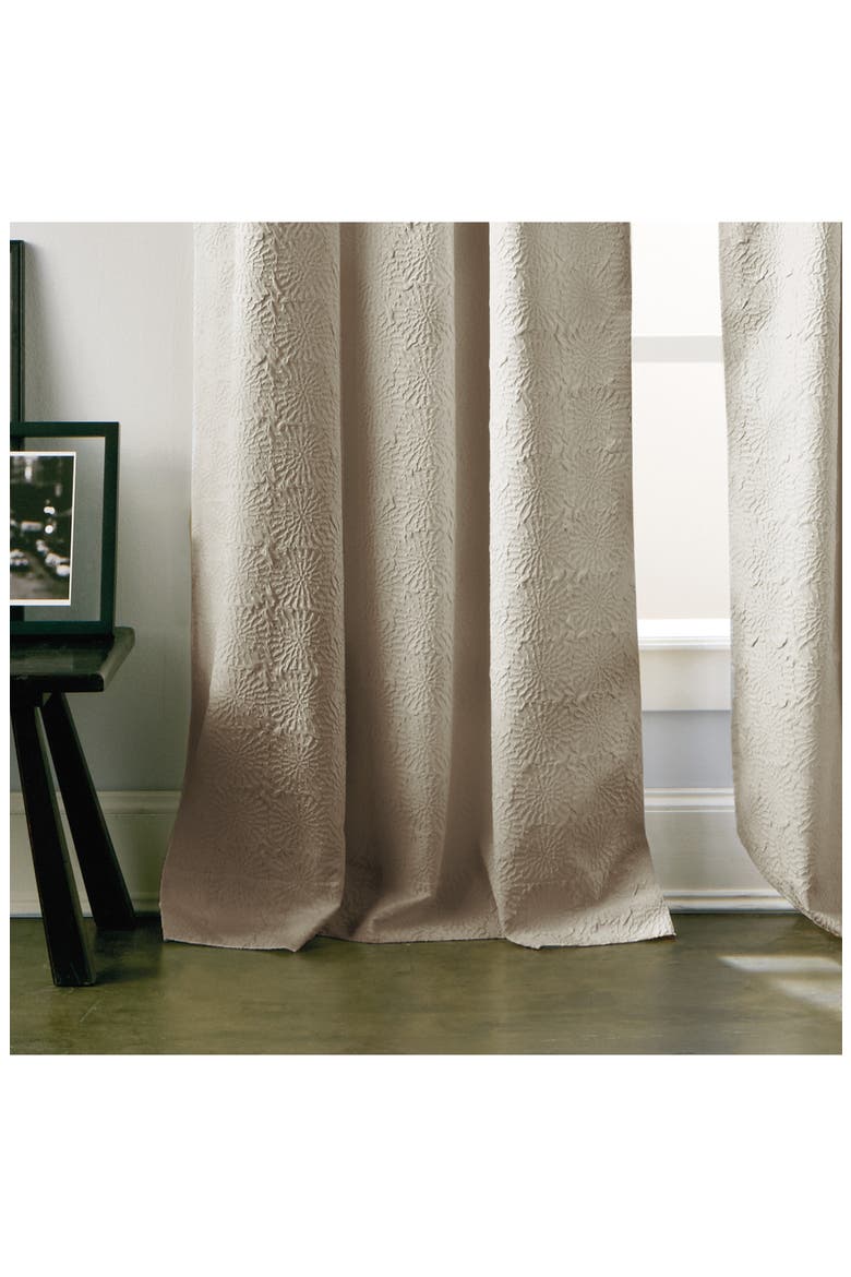 Chrysanthemum Floral Grommet Curtains, Alternate, color, TAUPE