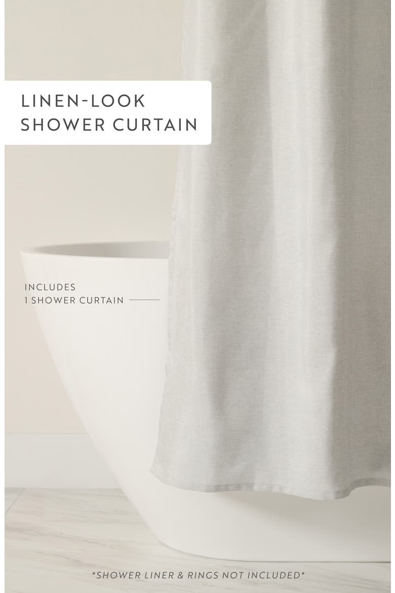 Woven Shower Curtain, Alternate, color, LIGHT GRAY