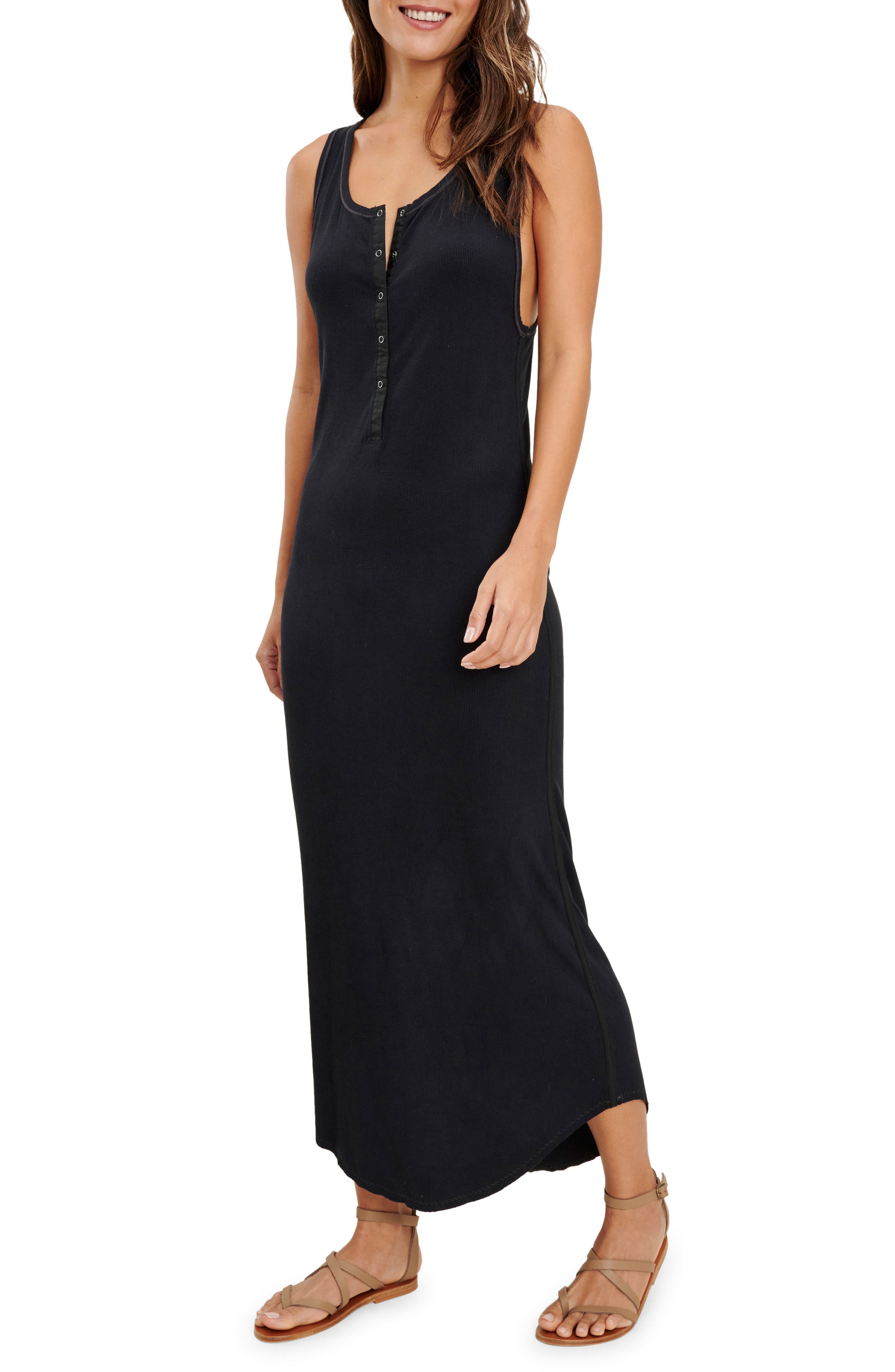 Splendid Raven Henley Maxi Tank Dress (Women) | Nordstrom