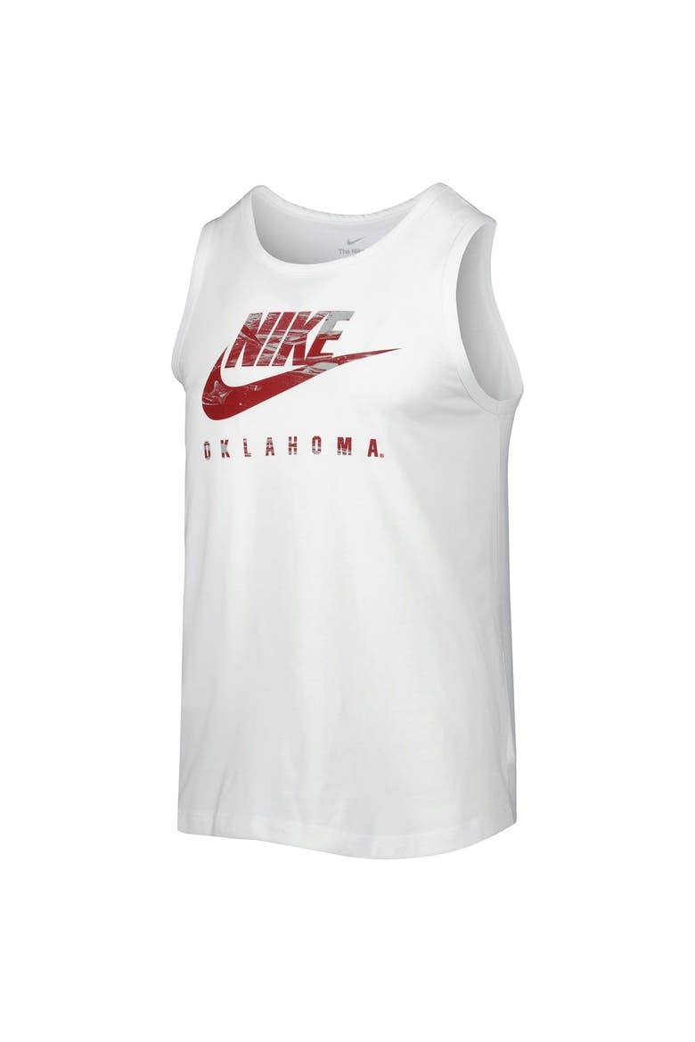 Men's Nike White Oklahoma Sooners Spring Break Futura Performance Tank Top, Alternate, color, White