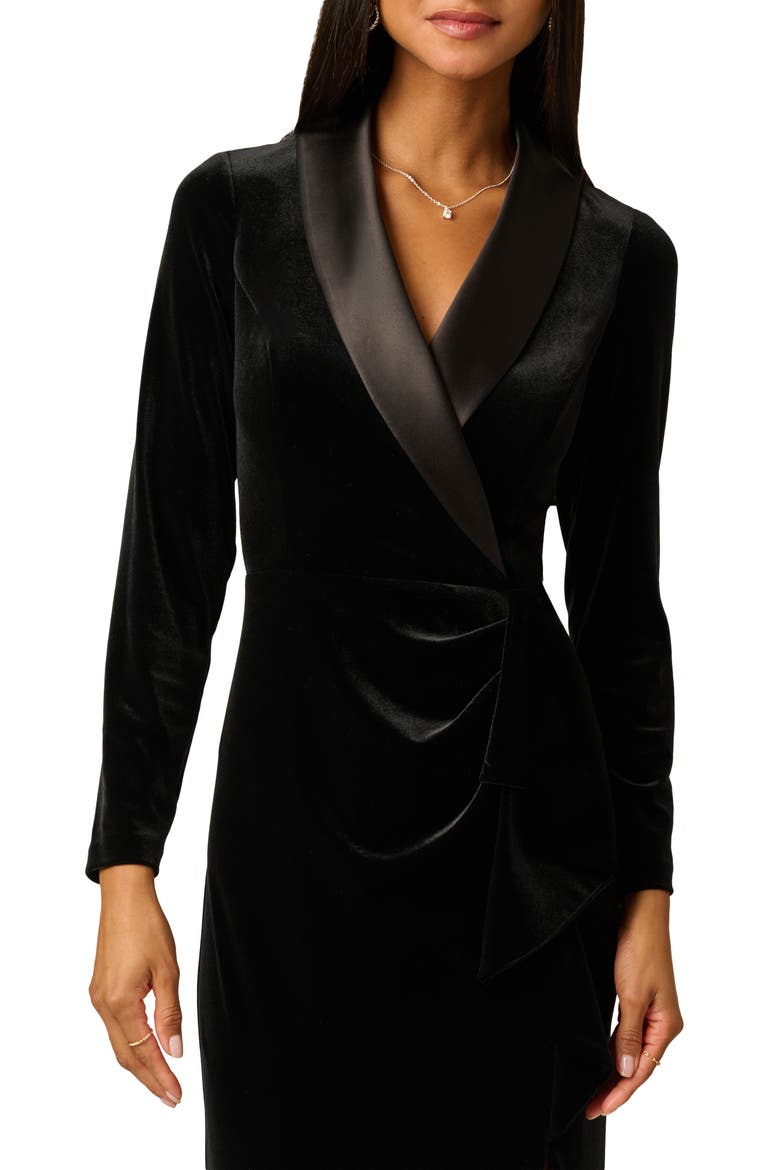 Velvet Tuxedo Gown, Alternate, color, BLACK
