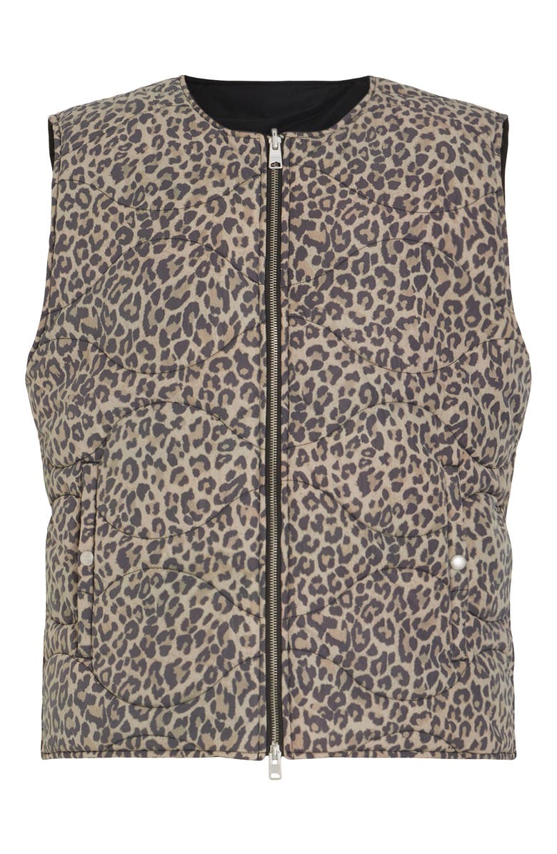 AllSaints Underground Reversible Leopard Print Vest, Alternate, color,