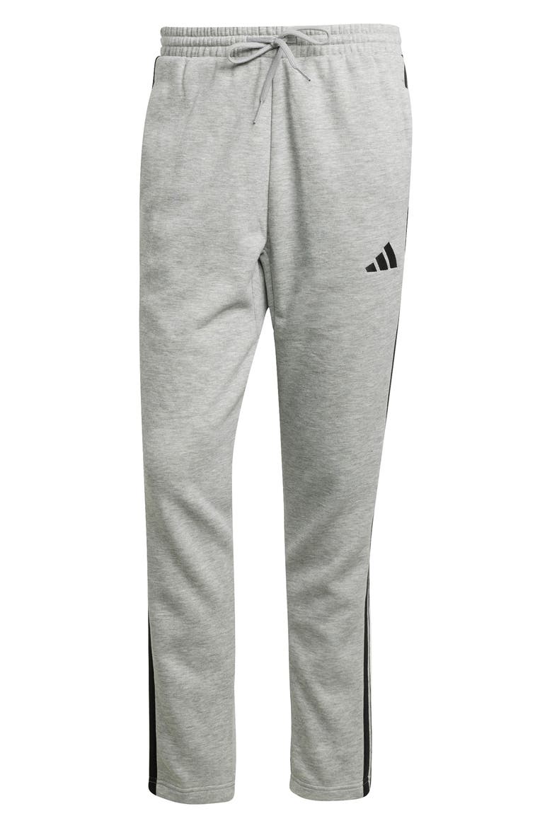 Essentials 3-Stripes Fleece Sweatpants, Alternate, color, MGREYH/BLA