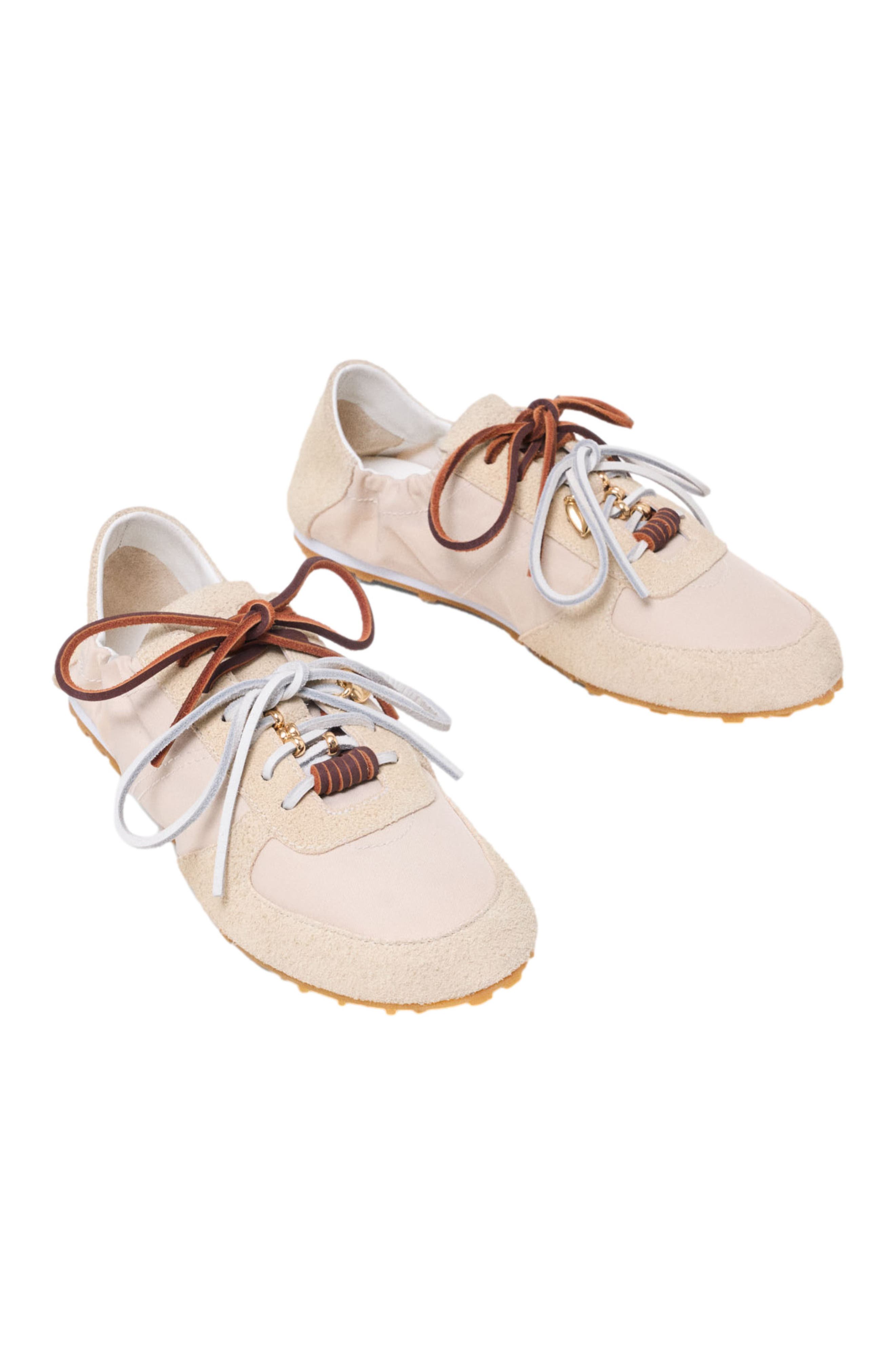 Multi-lace nylon trainers, Alternate, color, White