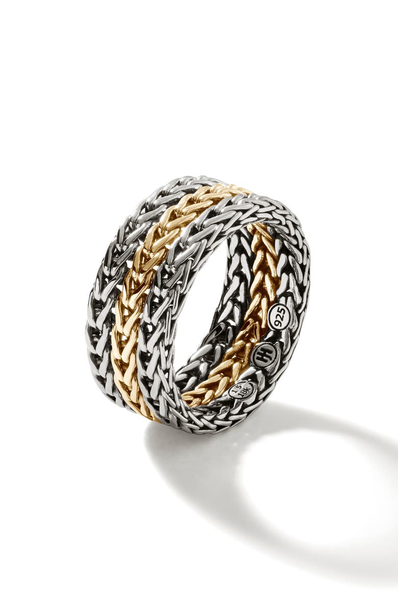 John Hardy Rata Chain Ring, Wide, 9mm, Alternate, color, Silver/ Gold