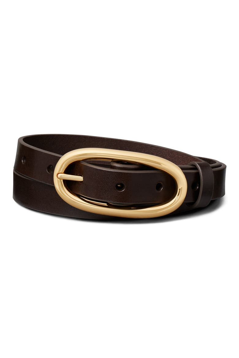 Large Pierced Leather Buckle Belt, Alternate, color, AMARENA