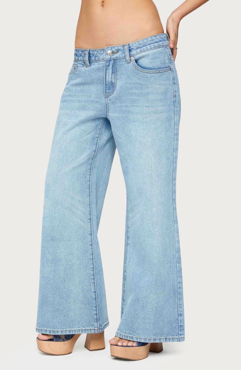 EDIKTED Low Rise Wide Leg Jeans, Alternate, color, Light-Blue