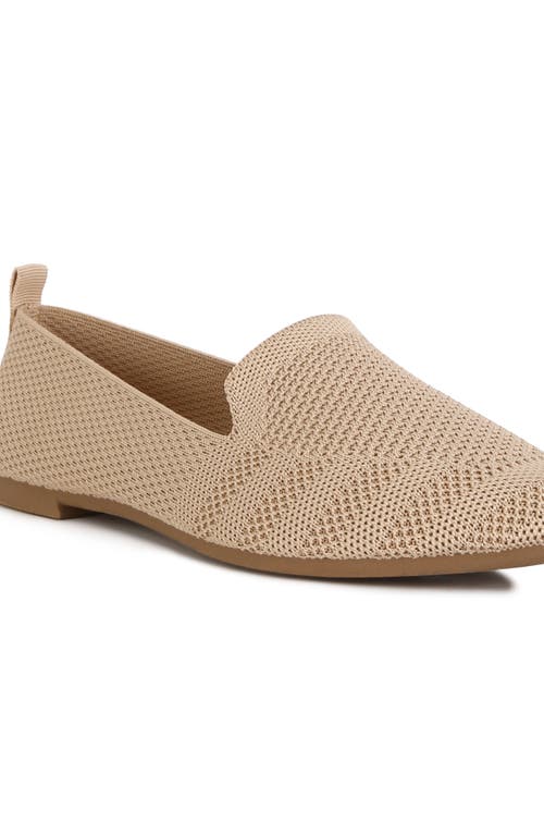 London Rag Abedi Rhinestone Embellished Pull Tab Loafers In Beige