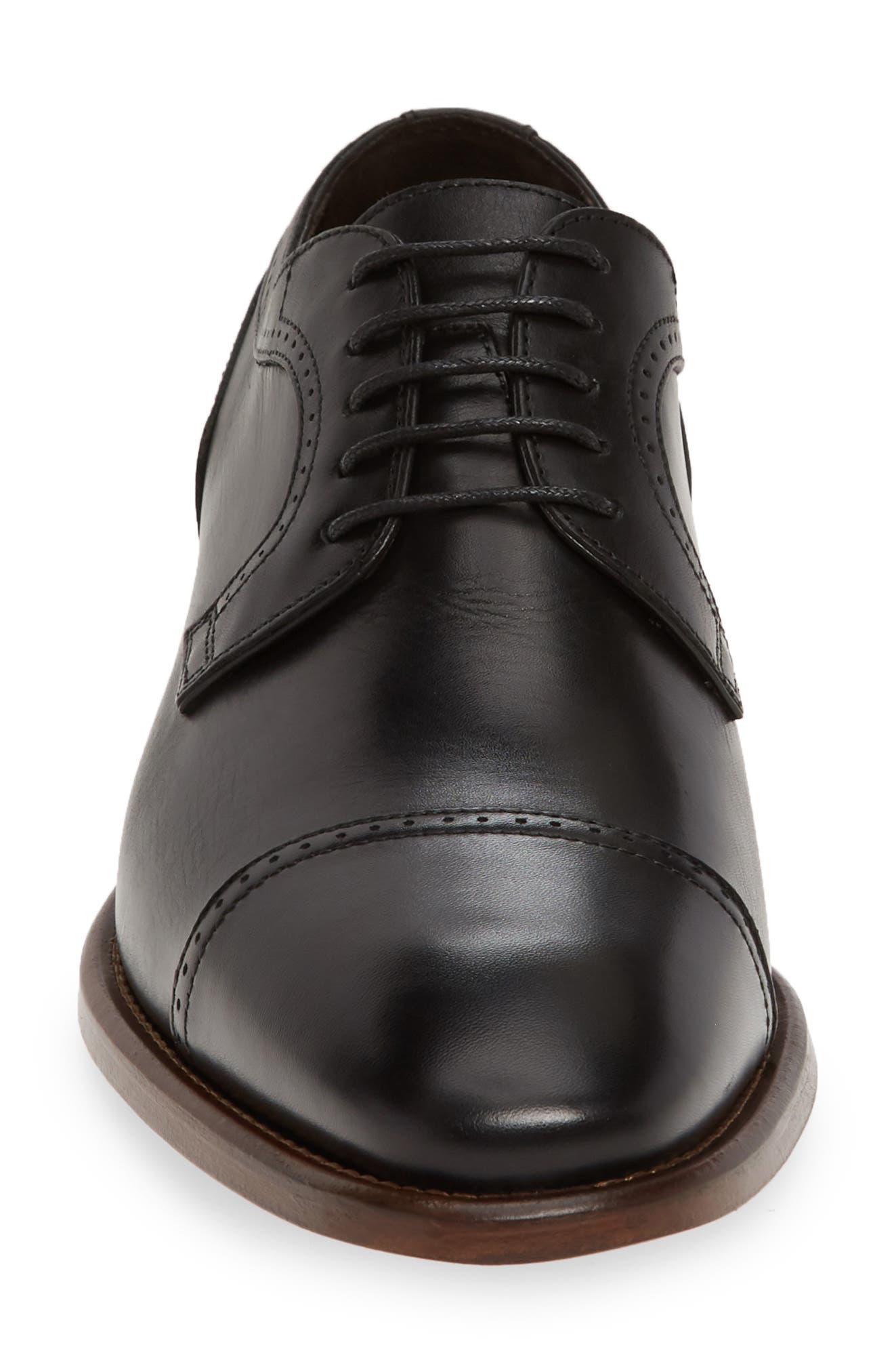 Johnston & Murphy Cormac Cap Toe Derby, Alternate, color, BLACK LEATHER