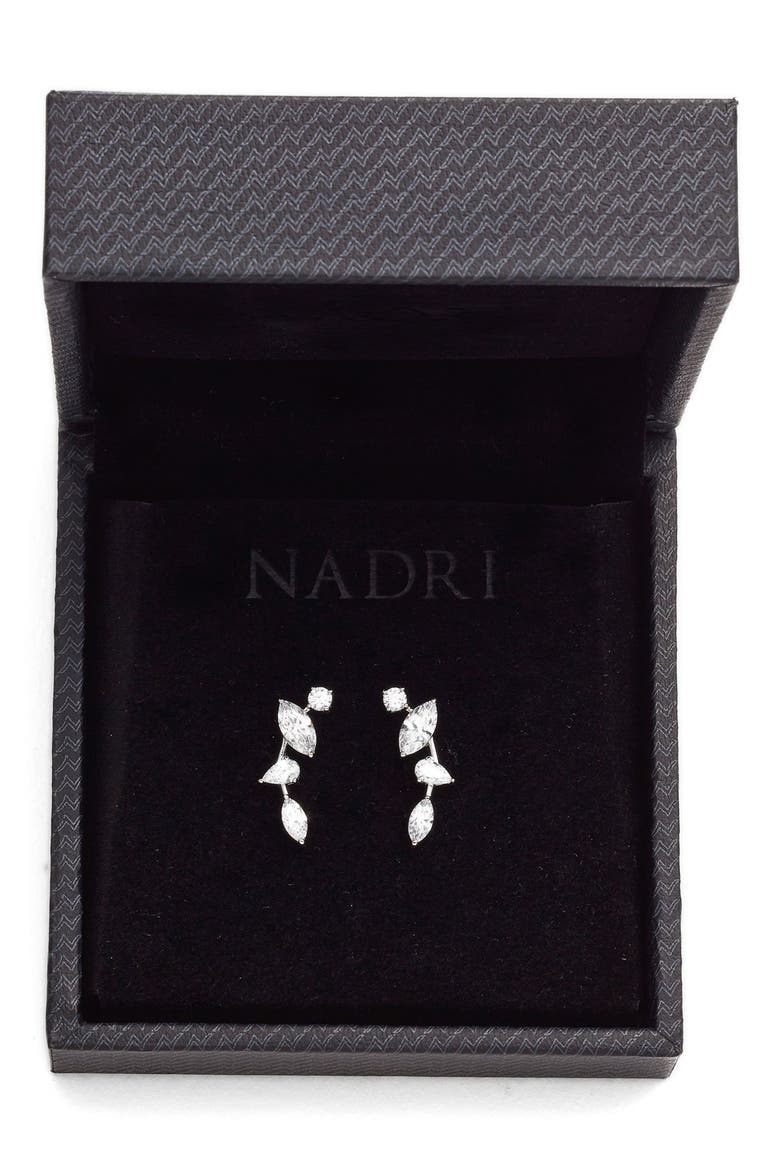 Cubic Zirconia Ear Crawlers, Alternate, color, SILVER/ BOXED