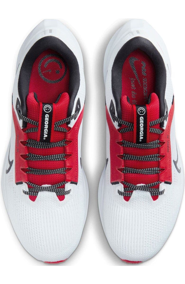 Nike Unisex Nike White Georgia Bulldogs Zoom Pegasus 40 Running Shoe, Alternate, color,