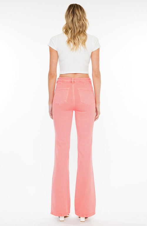 Kancan Misty Ultra High Rise Flare Jeans In Pink