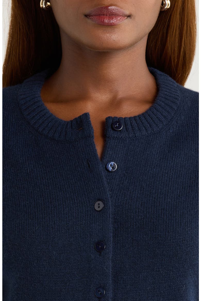 Cashmere & Wool Crop Cardigan, Alternate, color, NAVY
