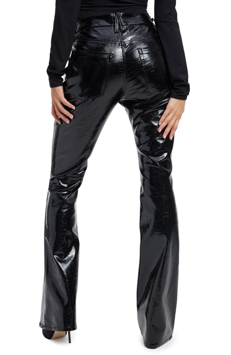 Good American Good Classic Faux Leather Bootcut Pants, Alternate, color, 