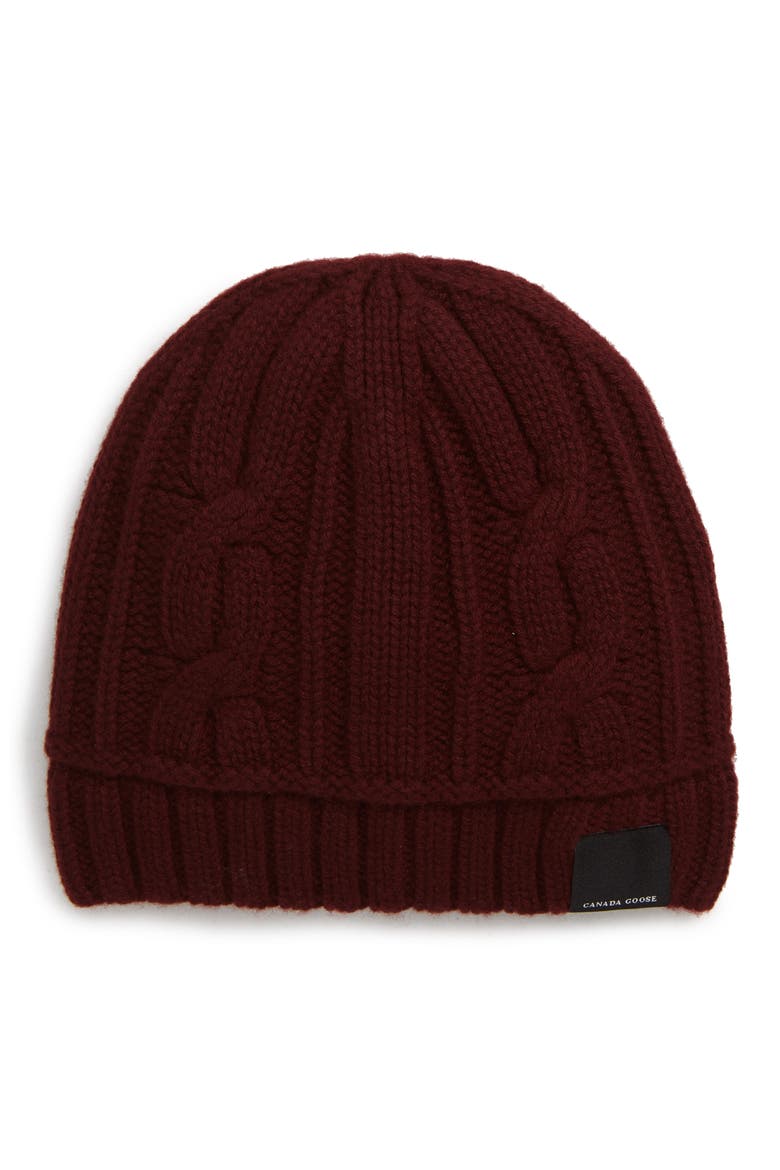 Cabled Merino Wool Toque Beanie, Main, color, ELDERBERRRY