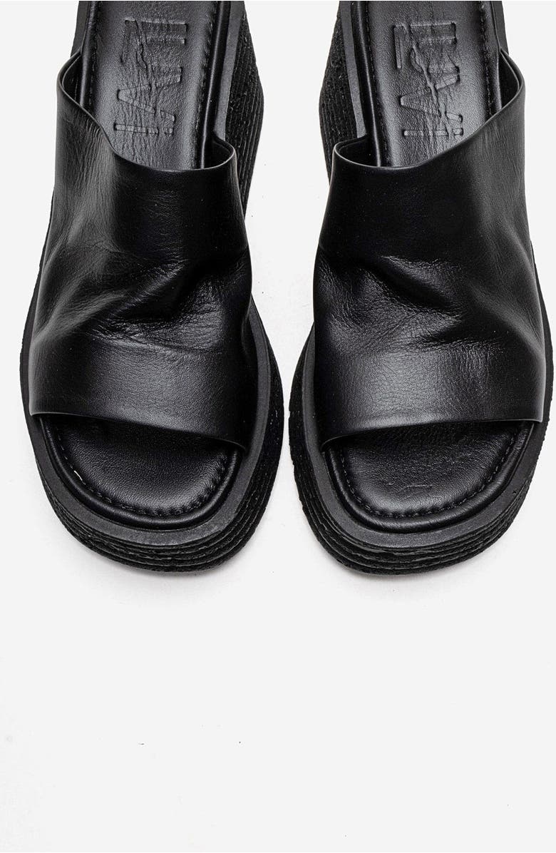 Forever & Always Shoes Marc Leather Wedge Sandal, Alternate, color, Black