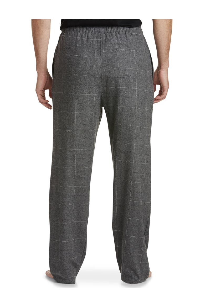 Big & Tall Windowpane Plaid Flannel Pants, Alternate, color, GREY