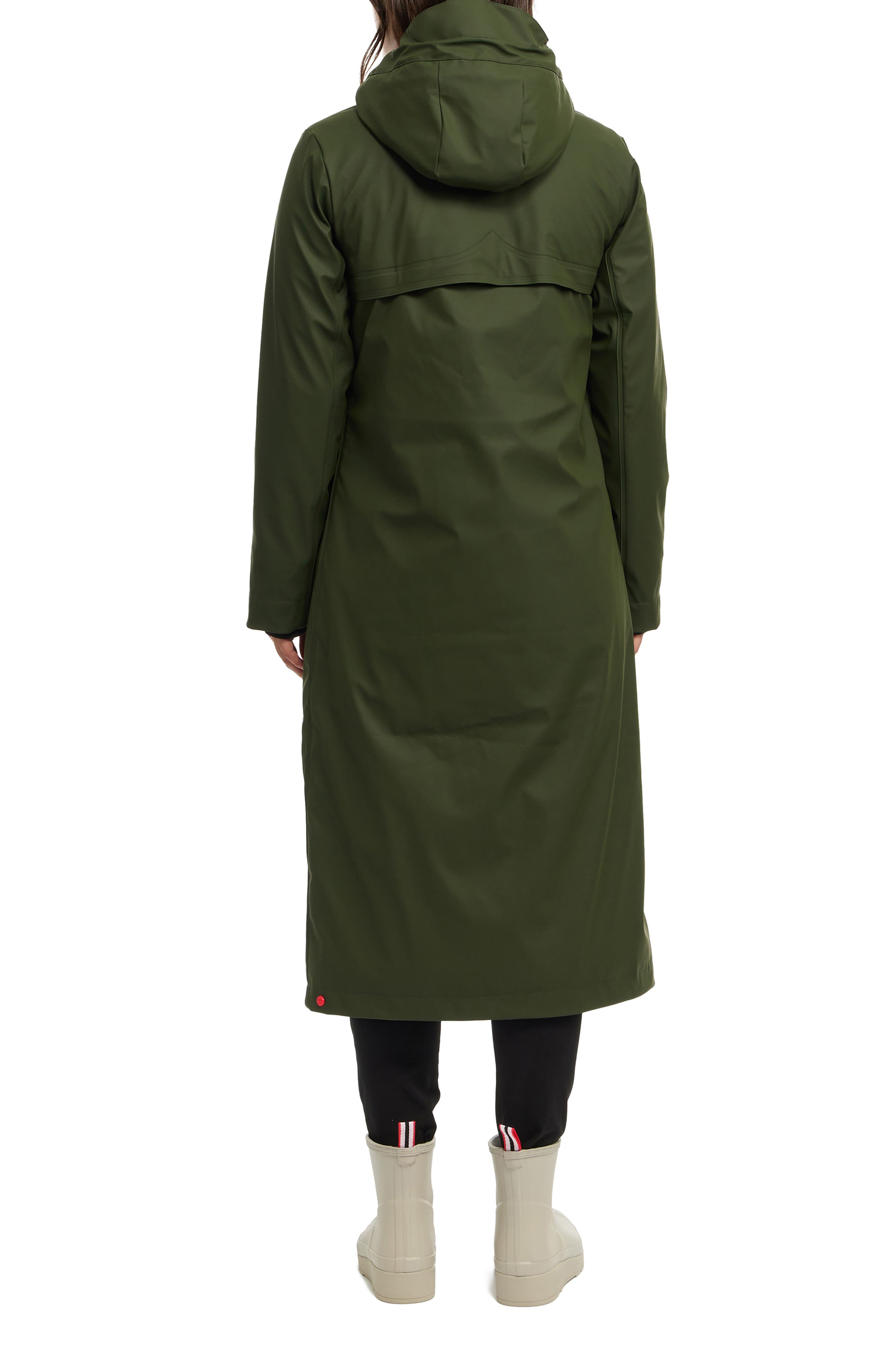 Hunter Sammy Water Repellent Long Rubberized Raincoat (Women ...