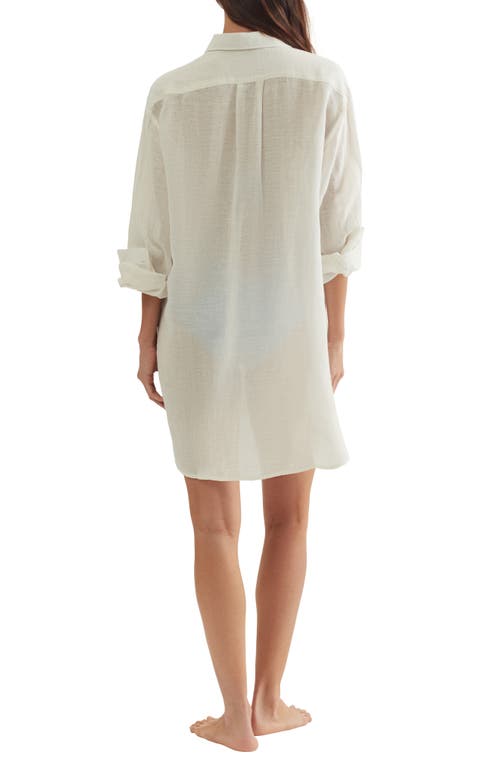 Polo Ralph Lauren Boyfriend Long Sleeve Cover-up Tunic In Cream
