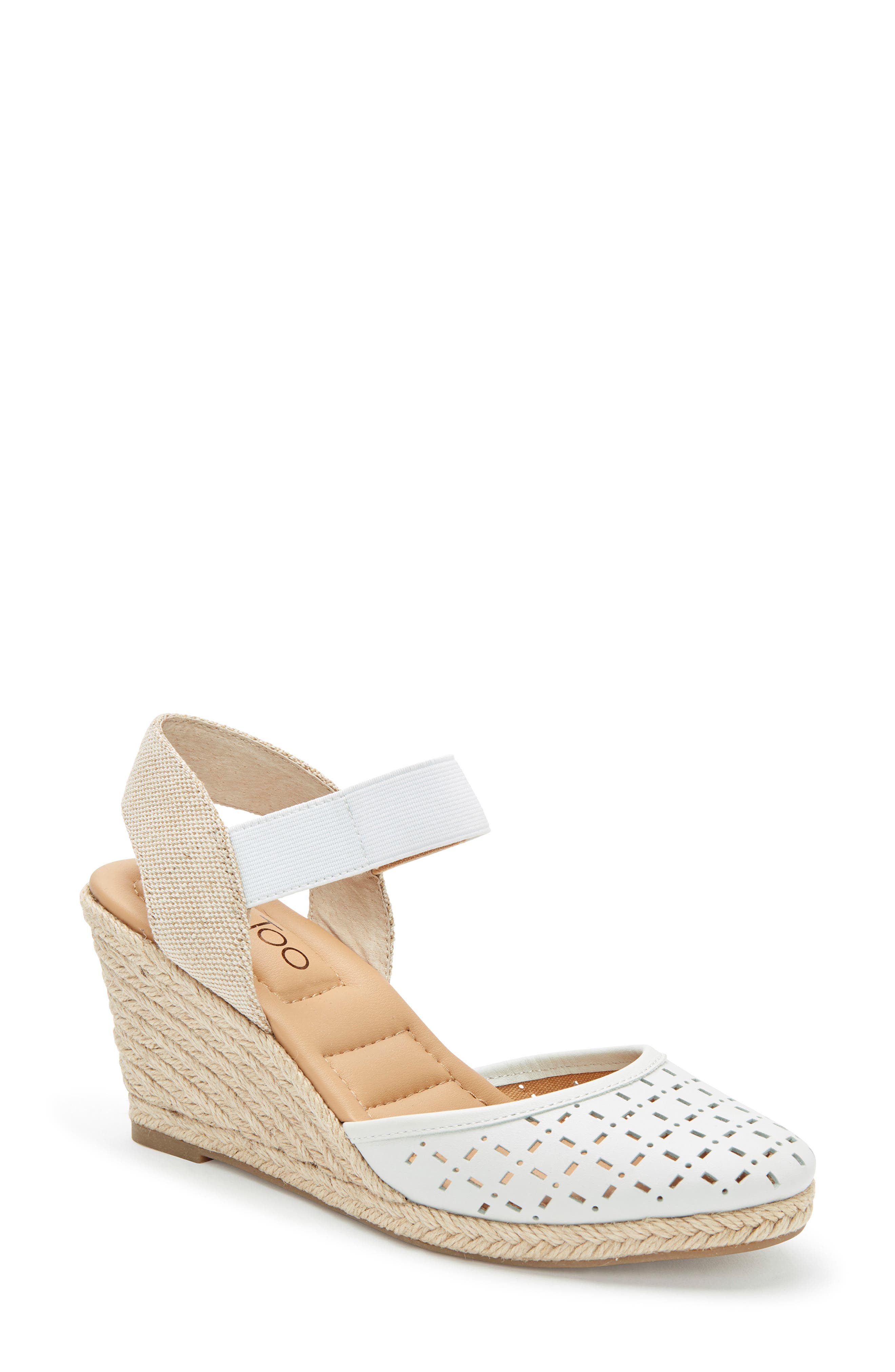 Bess Wedge Sandal, Main, color, WHITE LEATHER