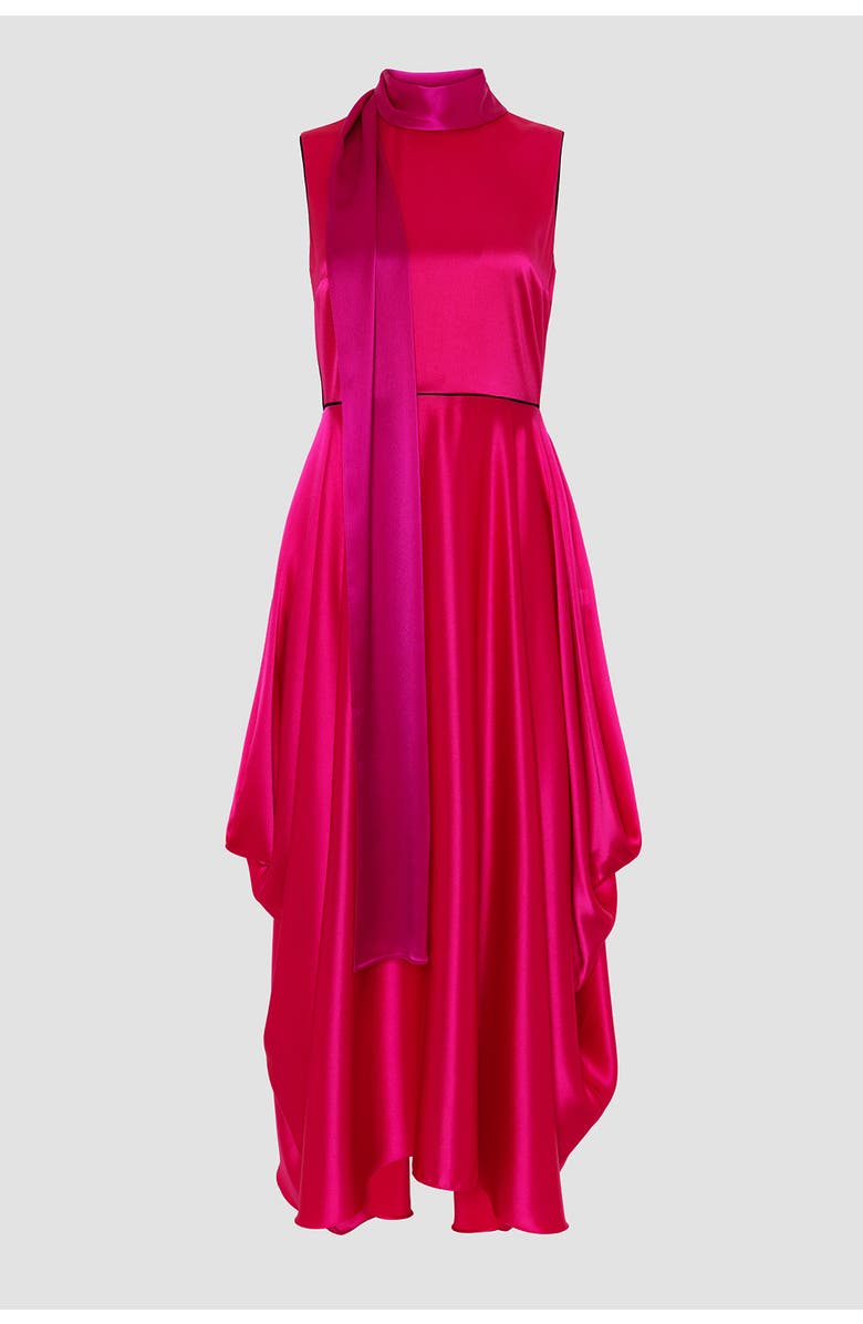 Roksanda Aela Textured Satin Maxi Dress, Alternate, color, Taffy / Ultra Pink