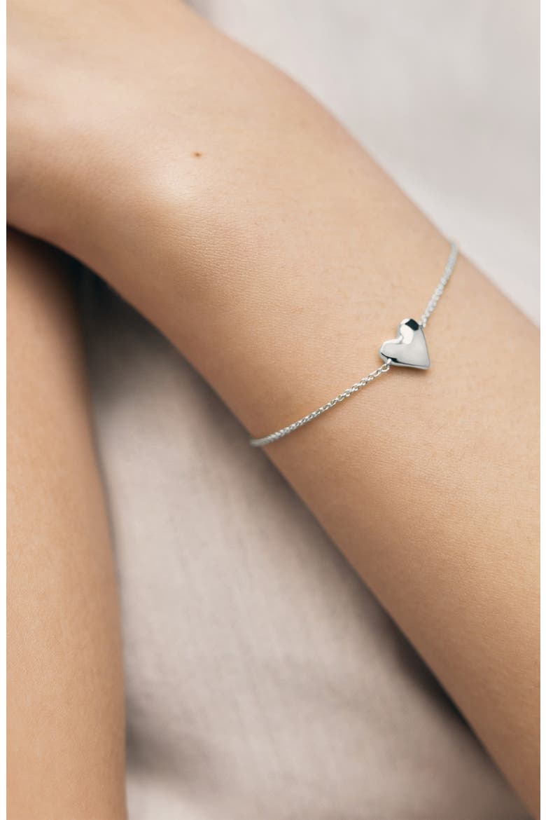 Heart Chain Bracelet, Alternate, color, STERLING SILVER