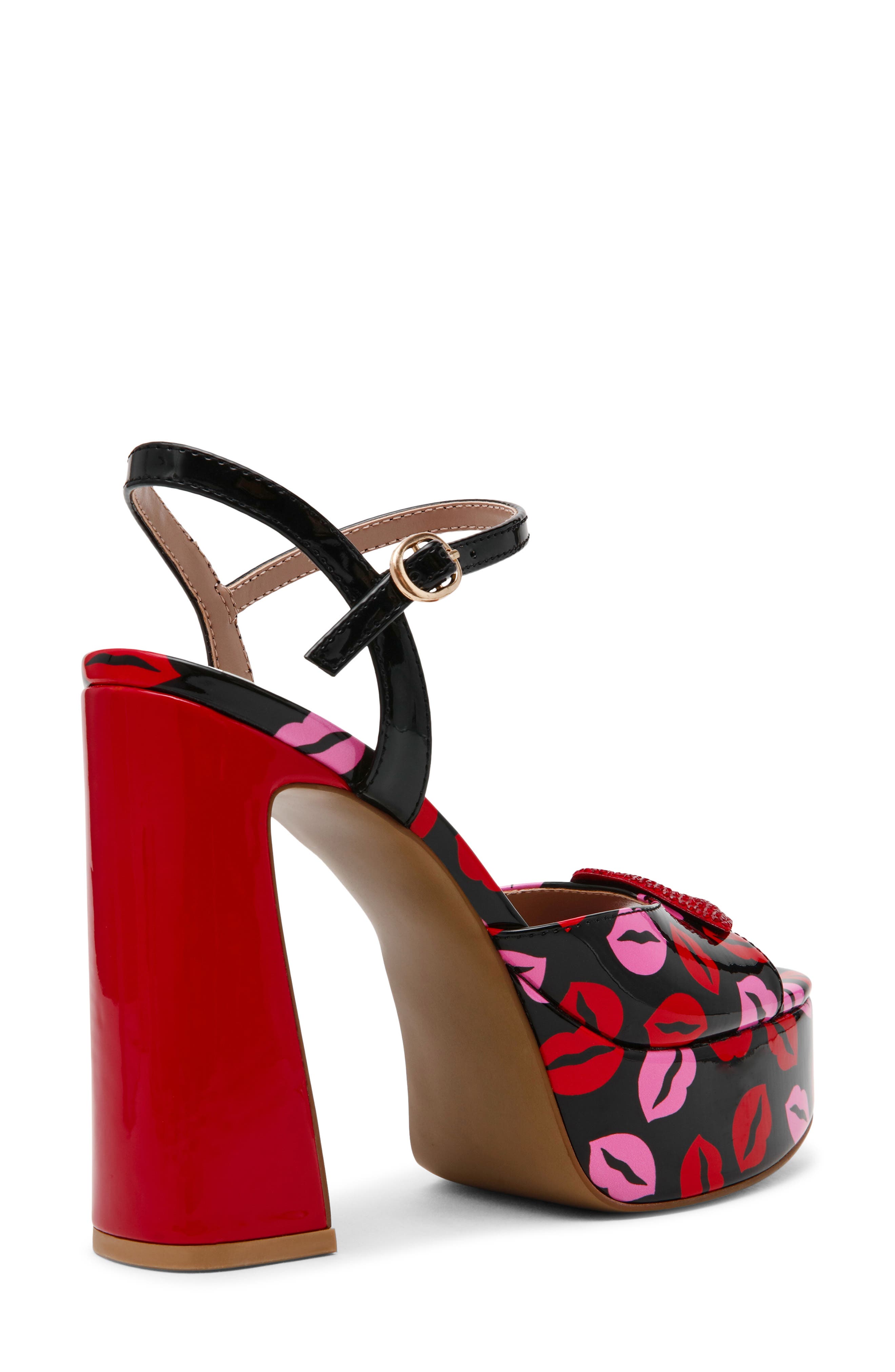 Betsey Johnson Allyson Ankle Strap Platform Sandal, Alternate, color, Multi Lips